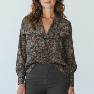 Christian Dior | Vintage Multicolor Floral Patterned Top SZ M